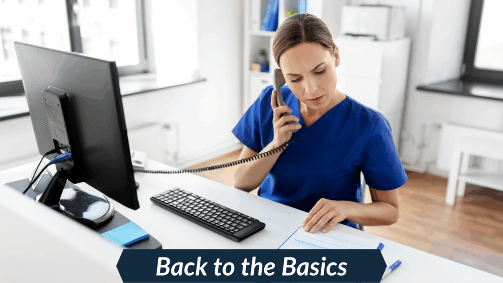 nurse taking down sensitive data