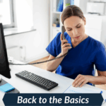 nurse taking down sensitive data