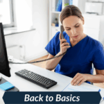 nurse taking down sensitive data